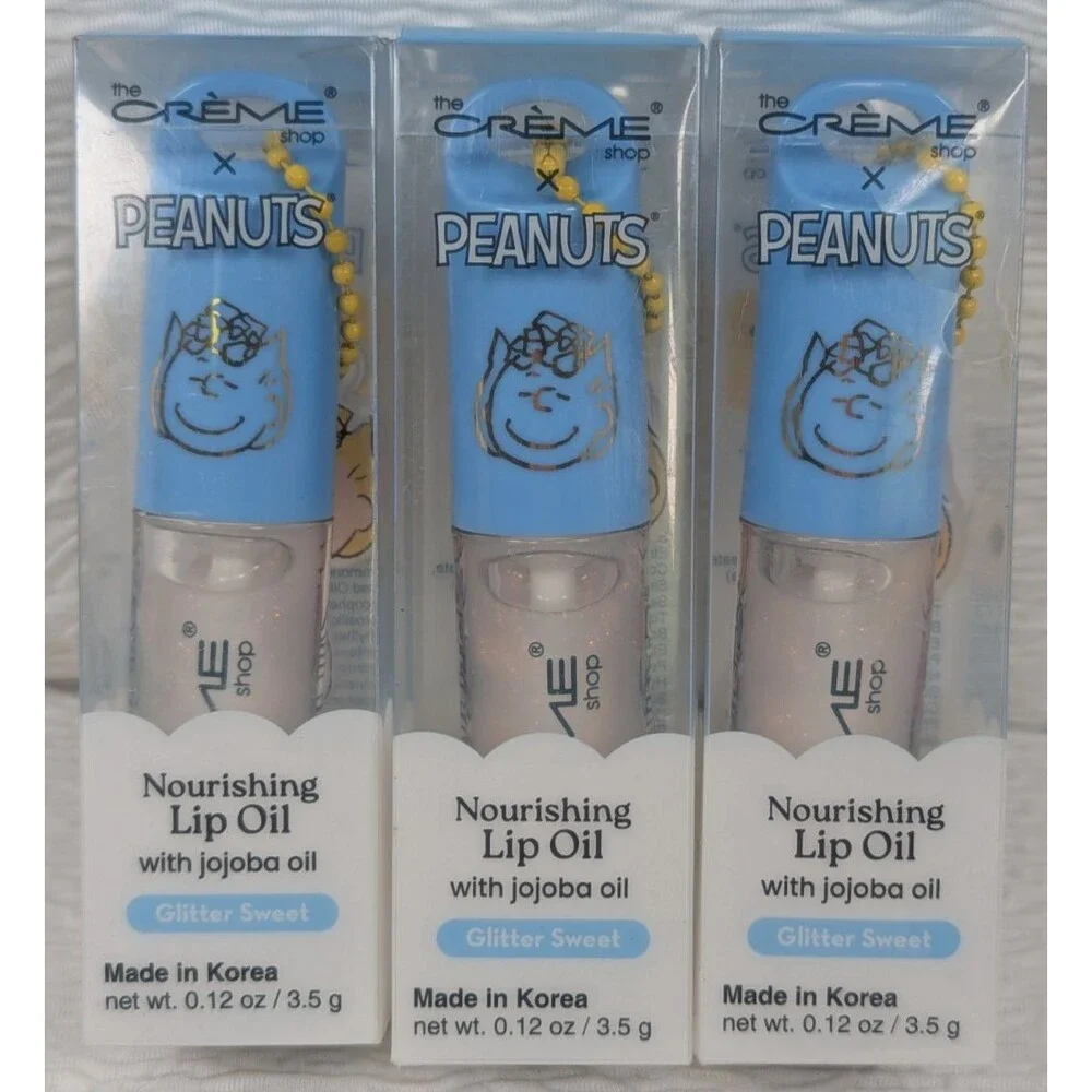 The Creme Shop x PEANUTS Lip Oil Glitter Sweet w/keychain - Sally - 3 Pack